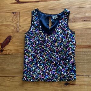 Heartloom v neck sequin tank top